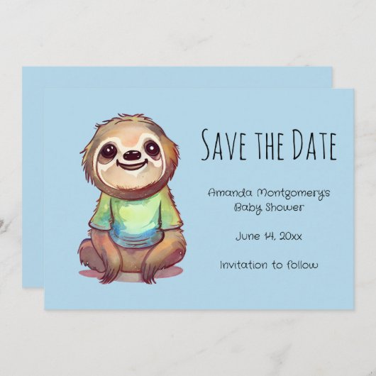 ワイシャツを着たかわいいナマケモノ セーブザデート (正面/裏面)