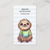 ワイシャツを着たかわいいナマケモノ 名刺 (正面)