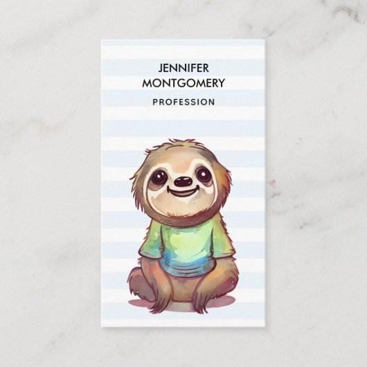 ワイシャツを着たかわいいナマケモノ 名刺 (正面)