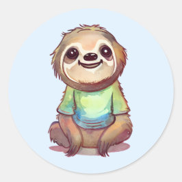 ワイシャツを着た、かわいい笑顔のだます ラウンドシール