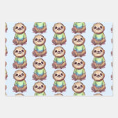 ワイシャツを着た、かわいい笑顔のだます ラッピングペーパーシート (正面3)