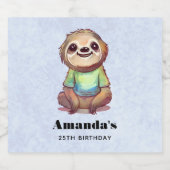 ワイシャツを着て嬉しいナマケモノかわいい誕生日|過去記事 ビールラベル (シングルラベル)