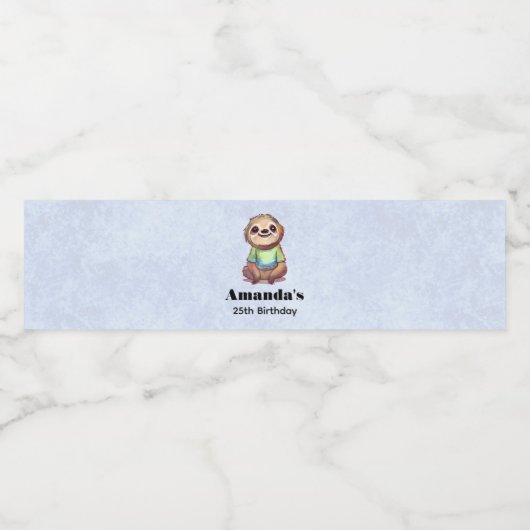 ワイシャツを着て嬉しいナマケモノかわいい誕生日|過去記事 ペットボトルラベル (シングルラベル)