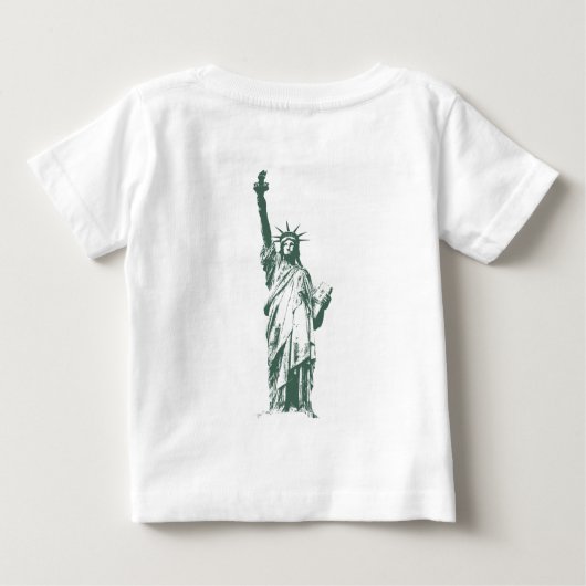 ワイシャツベビーのニューヨークのワイシャツの自由の女神 ベビーTシャツ (裏面)