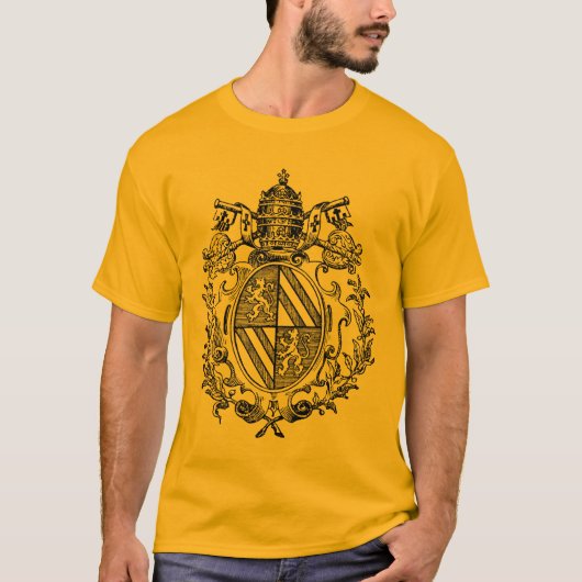 ワイシャツローマカトリック教の紋章付き外衣 Tシャツ (正面)