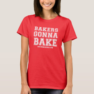 ワイシャツ-白写真--を焼くことを行っているパン屋 Tシャツ