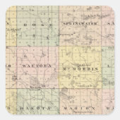 ワイシャラ郡、ネセダ州とワイオトマの地図 スクエアシール (正面)