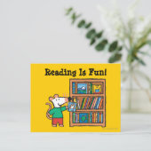 ワイジーと本棚 ポストカード (スタンド正面)