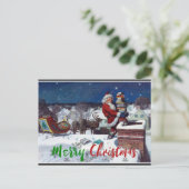 ワイスの腕いっぱいの本を届けるサンタ ポストカード (スタンド正面)