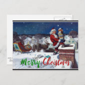 ワイスの腕いっぱいの本を届けるサンタ ポストカード (正面/裏面)