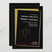 ワイスタイリッシュングラス誕生日 招待状 (正面/裏面)