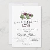 ワイスタイリッシュンテイスティングブルゴーニュブライダルシャワー 招待状 (正面)