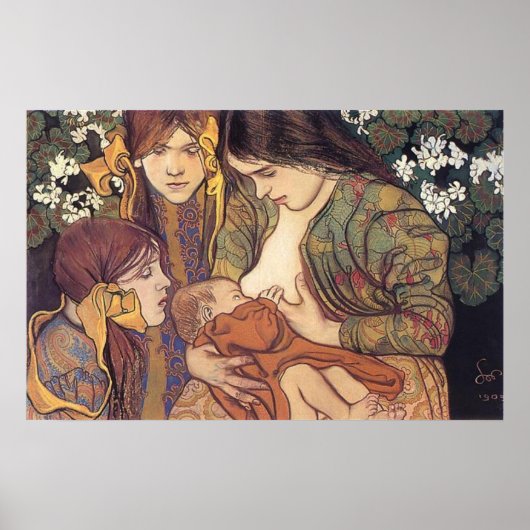 ワイスピアン妊婦のスキー， 1905 ポスター (正面)