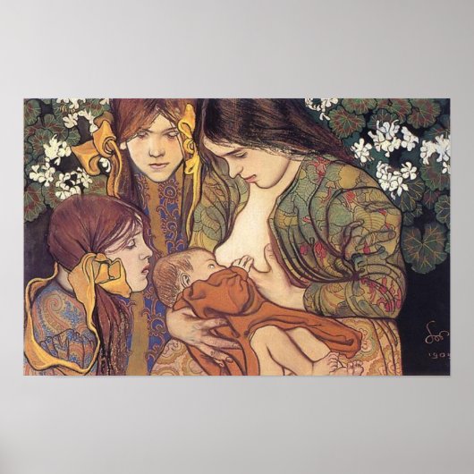 ワイスピアン妊婦のスキー， 1905 ポスター (正面)