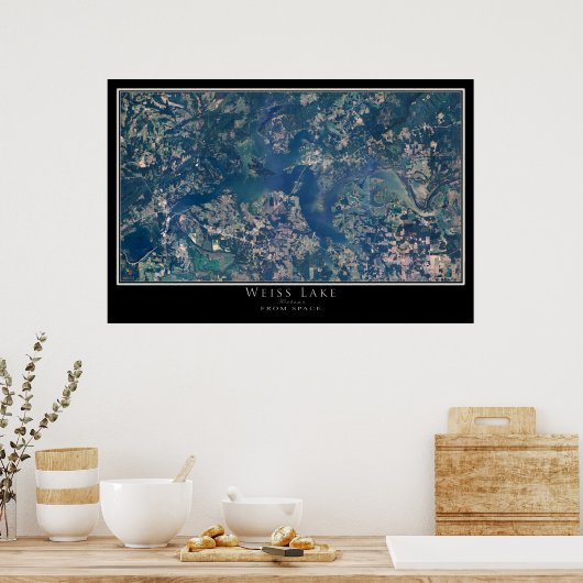 ワイスレイクALABAMA衛星ポスターマップ ポスター (キッチン)