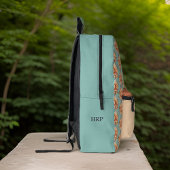 ワイズエレファントターコイズダークピーチフローラモノグラム プリントバックパック