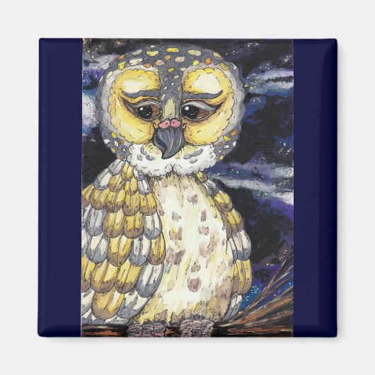 ワイズオールドフクロウ磁石 マグネット (正面)