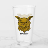 ワイズオールドフクロウ金ゴールドブラックバードパーソナライズされた タンブラーグラス (裏面)