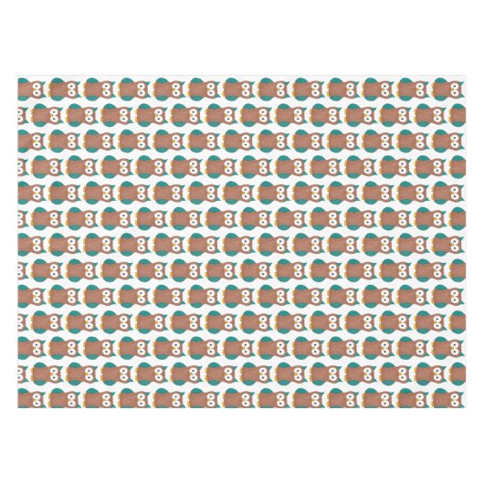 ワイズオールドブラウンフクロウフートバードアニマルプリント テーブルクロス (正面(横))