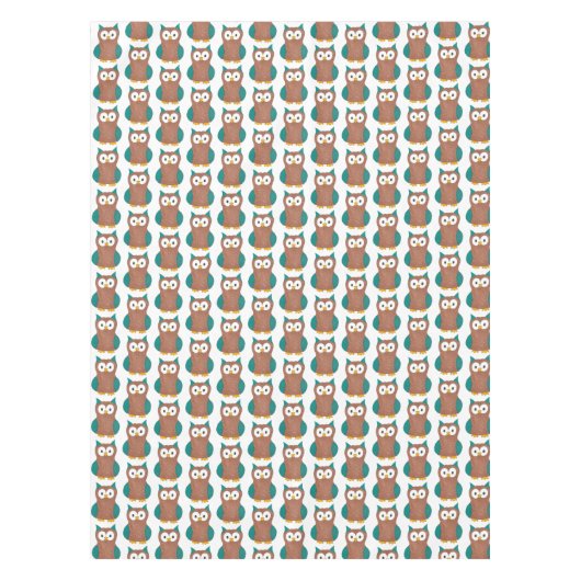 ワイズオールドブラウンフクロウフートバードアニマルプリント テーブルクロス (正面)