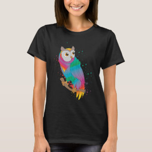 ワイズカラフルドバードフォレスト動物かわいいフクロウ1 Tシャツ