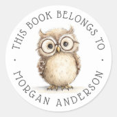 ワイズクロウ水彩画イラストレーション図書室 ラウンドシール (正面)