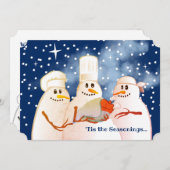 ワイズシェフ雪だるまトルコ料理クリスマス シーズンカード (正面/裏面)