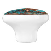 ワイズターコイズフクロウ セラミックノブ (側面)