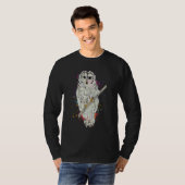 ワイズバードフクロウ森林動物捕食者フクロウ1 Tシャツ (正面フル)