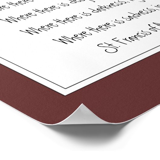 ワイズフクロウの鳥とアッシジ祈りの言葉の聖フランシス ポスター (角)