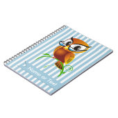 ワイズフクロウストライプブルーカスタマイズズ ノートブック (左側)