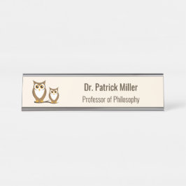ワイズフクロウ哲学教授 デスクネームプレート