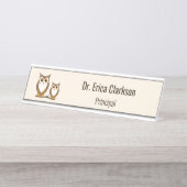 ワイズフクロウ校長 デスクネームプレート (正面)