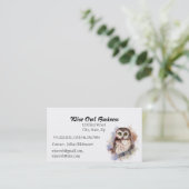 ワイズフクロウ水彩鳥ロゴカスタム事業 名刺 (スタンド正面)