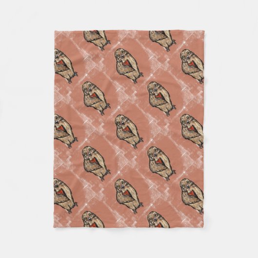 ワイズフクロウ フリースブランケット (正面)