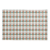 ワイズブラウンティール（緑がかった色）ブルーバーンフクロウバードデコール 枕カバー (裏面)