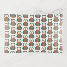 ワイズブラウンブルーフクロウアニマルプリント トリンケットトレー