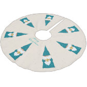 ワイズブルーエレガントクリスマス格言オンアイボリー ブラッシュドポリエステルツリースカート (アングル)