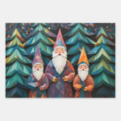 ワイズメンクリスマスカラフルグラフィックエレガントス3-pc ラッピングペーパーシート (正面)