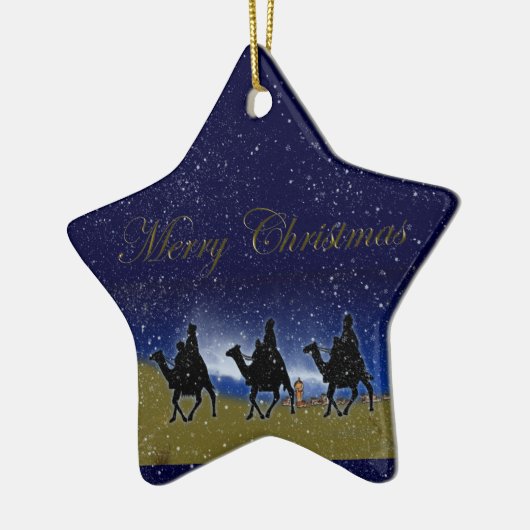 ワイズメンズベツレヘムクリスマススター&スノーオーナメント セラミックオーナメント (左)