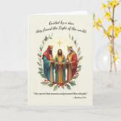 ワイズメン恵み付きクリスマス聖なる書物、 経典 カード (黄色い花)