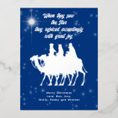 ワイズメン聖なる書物、 経典クリスマススターフォイル葉書 箔シーズンポストカード (正面)