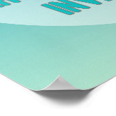 ワイズワードティール（緑がかった色）およびターコイズタイポグラフィ引用文 ポスター (角)