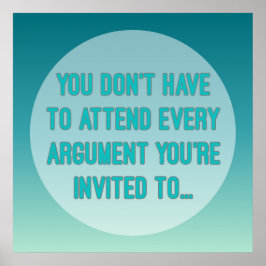 ワイズワードティール（緑がかった色）およびターコイズタイポグラフィ引用文 ポスター