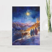 ワイズ伝統的メンズの水彩出生 カード (正面)