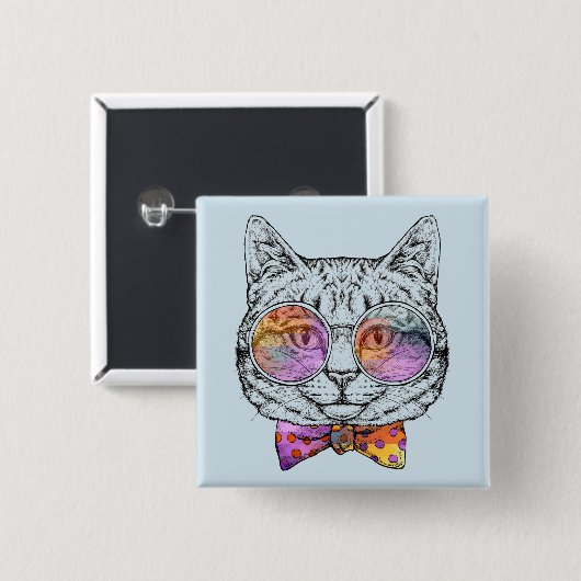 ワイズ子猫カット 缶バッジ (正面&裏面)