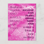 ワイズ引用文 – ピンクで新しいエンディングを作る ポストカード (正面)