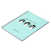 ワイズ猫ちゃん白黒アクアスクールサブジェクト ノートブック (左側)