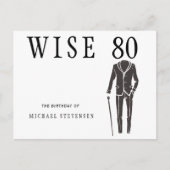 ワイズ80黒人男性と白人男性の誕生日の招待 ポストカード (正面)