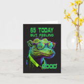 ワイズ・オールド・ドラゴン65歳の誕生日カード カード (黄色い花)